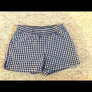 Lands End Girls Gingham Shorts Size 7-8